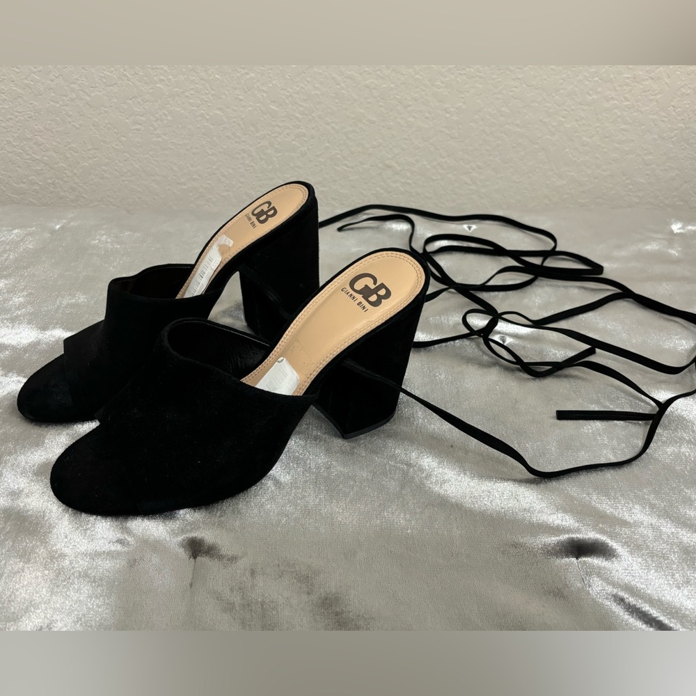 NEW, GIANNI BINI, Kat Kall, Ankle Wrap Block Heel Mule. - Picture 3 of 9